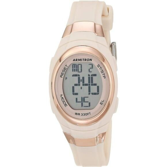 Womens Digital Chronograph Watch Pink Resin Strap Waterproof Alarm Timer - Picture 1 of 7